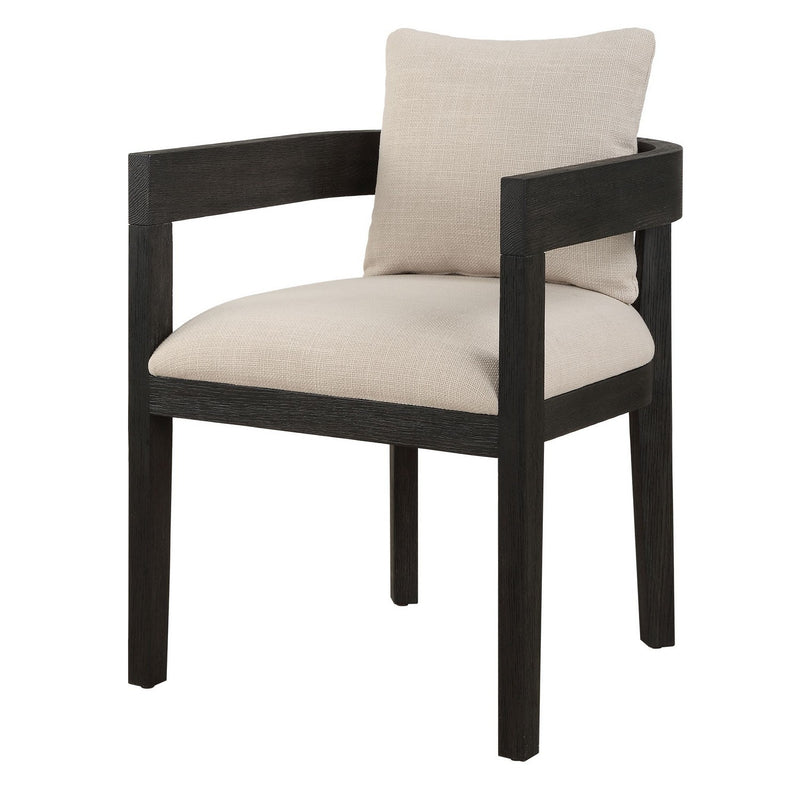 Uttermost 23816 Dining Chair, Oak In A Rich Ebony Stain