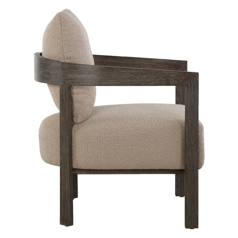 Uttermost 23832 Accent Chair, Solid Oak