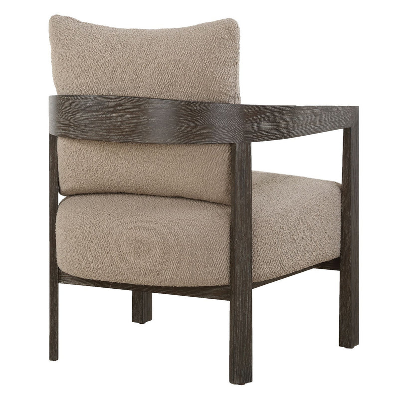Uttermost 23832 Accent Chair, Solid Oak