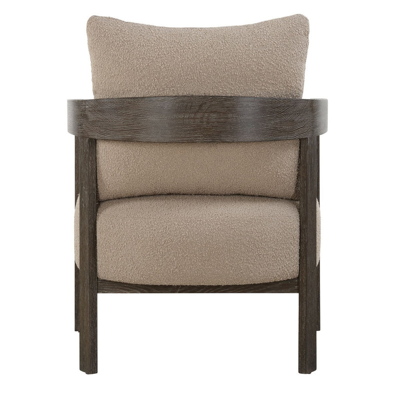Uttermost 23832 Accent Chair, Solid Oak