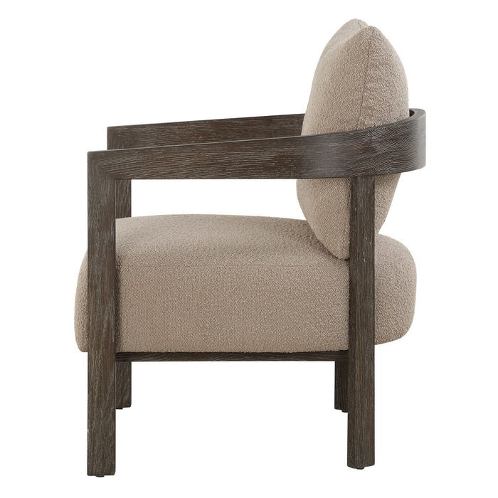 Uttermost 23832 Accent Chair, Solid Oak