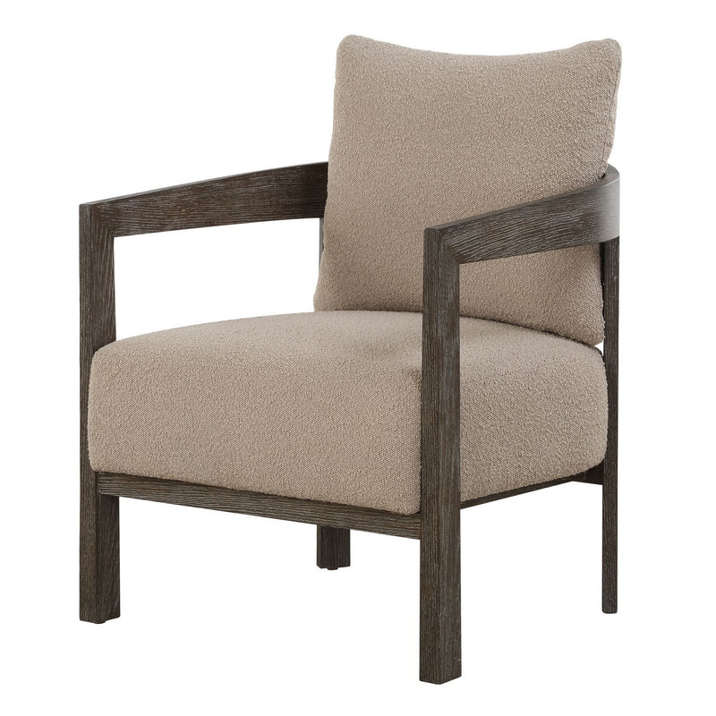 Uttermost 23832 Accent Chair, Solid Oak
