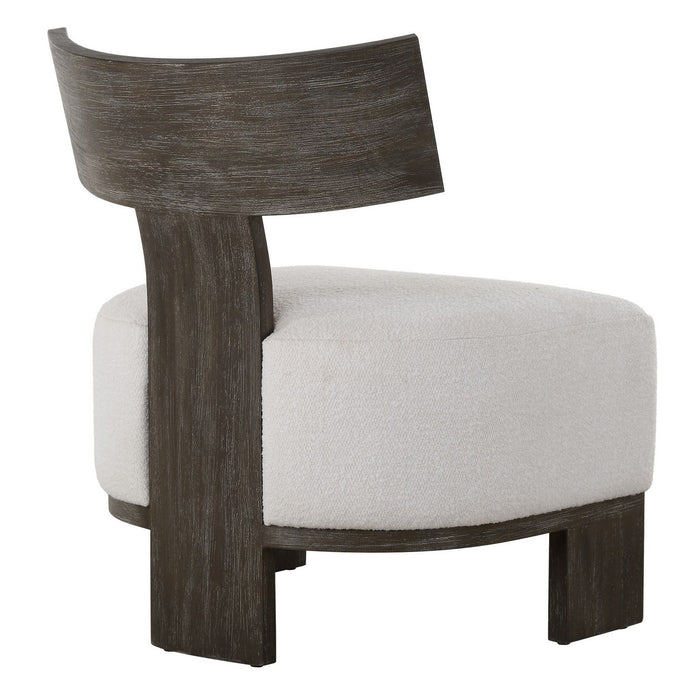 Uttermost 23833 Accent Chair, Dark Walnut