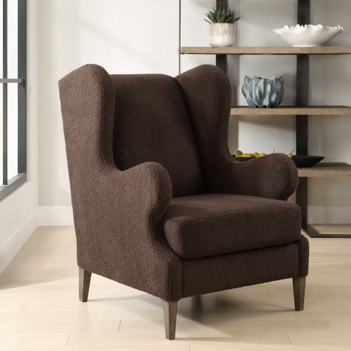 Uttermost 23839 Accent Chair, Weathered Light Walnut