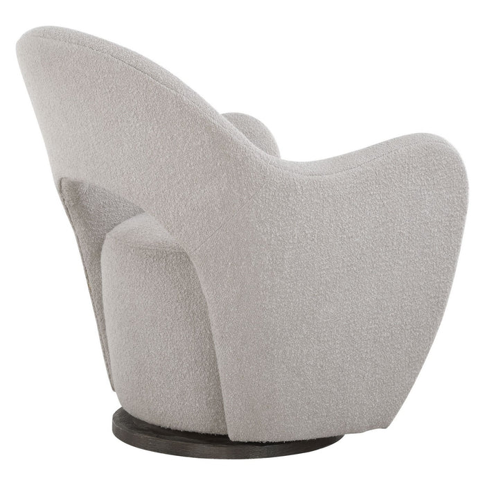 Uttermost 23840 Swivel Chair, Dark Walnut