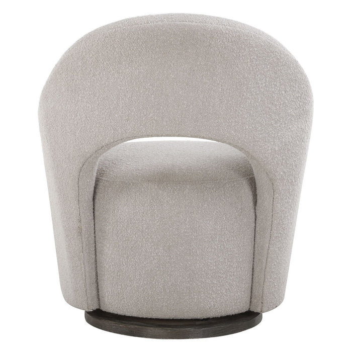 Uttermost 23840 Swivel Chair, Dark Walnut