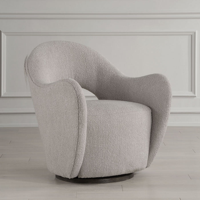 Uttermost 23840 Swivel Chair, Dark Walnut