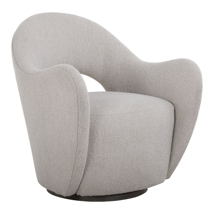 Uttermost 23840 Swivel Chair, Dark Walnut