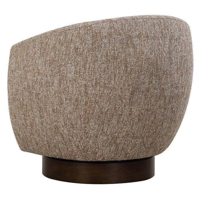 Uttermost 23842 Swivel Chair, Dark Walnut