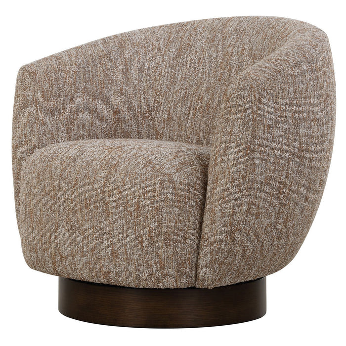Uttermost 23842 Swivel Chair, Dark Walnut