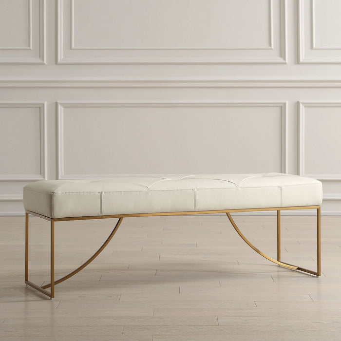 Uttermost 23843 Bench, Brushed Brass