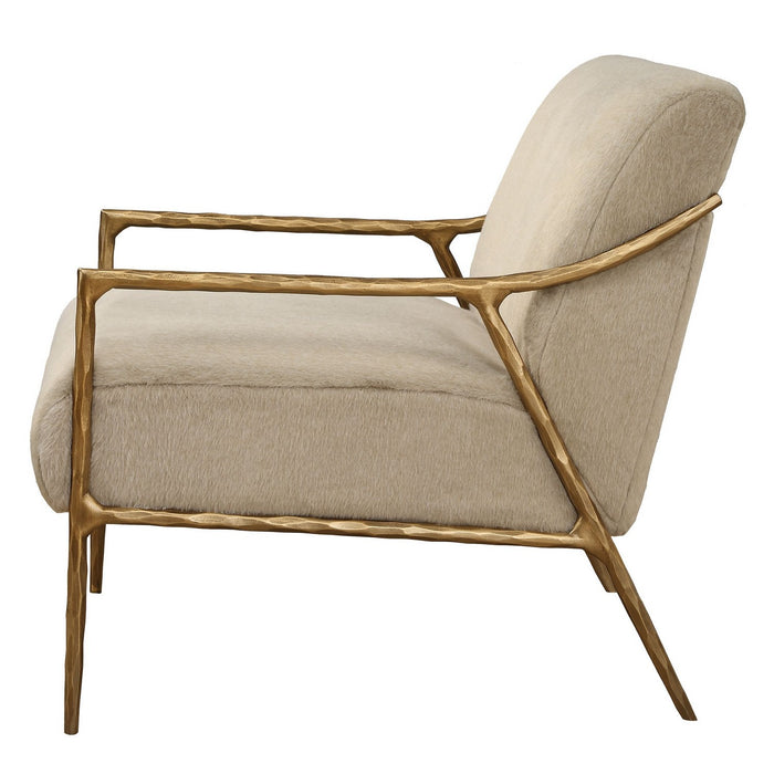 Uttermost 23847 Accent Chair, Aged Gold
