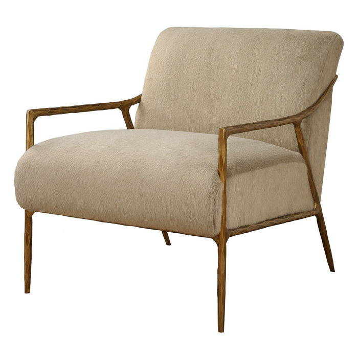 Uttermost 23847 Accent Chair, Aged Gold