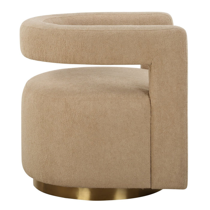 Uttermost 23850 Swivel Chair, Brushed Brass