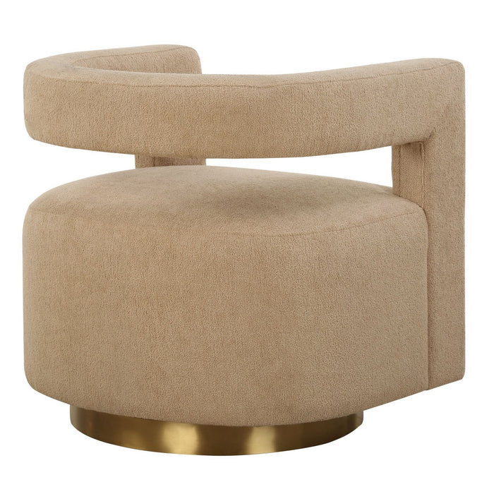 Uttermost 23850 Swivel Chair, Brushed Brass
