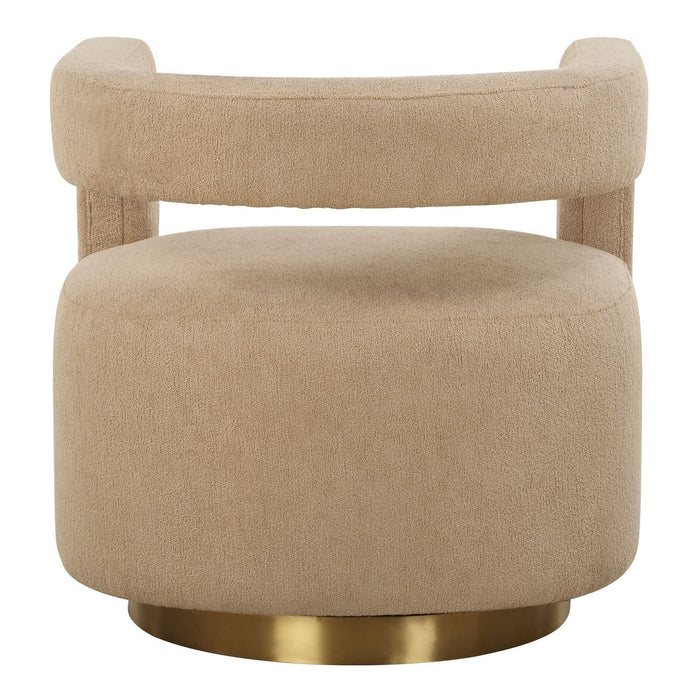 Uttermost 23850 Swivel Chair, Brushed Brass