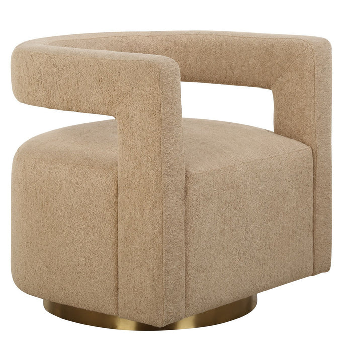 Uttermost 23850 Swivel Chair, Brushed Brass