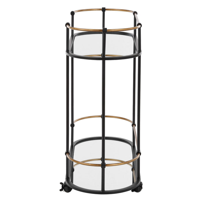 Uttermost 24186 Bar Cart, Satin Black