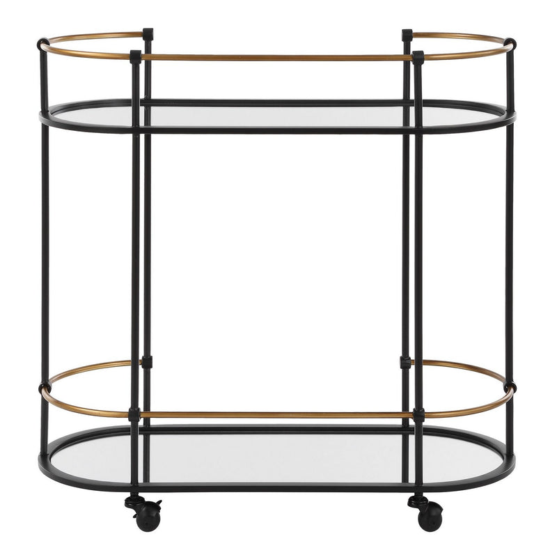 Uttermost 24186 Bar Cart, Satin Black