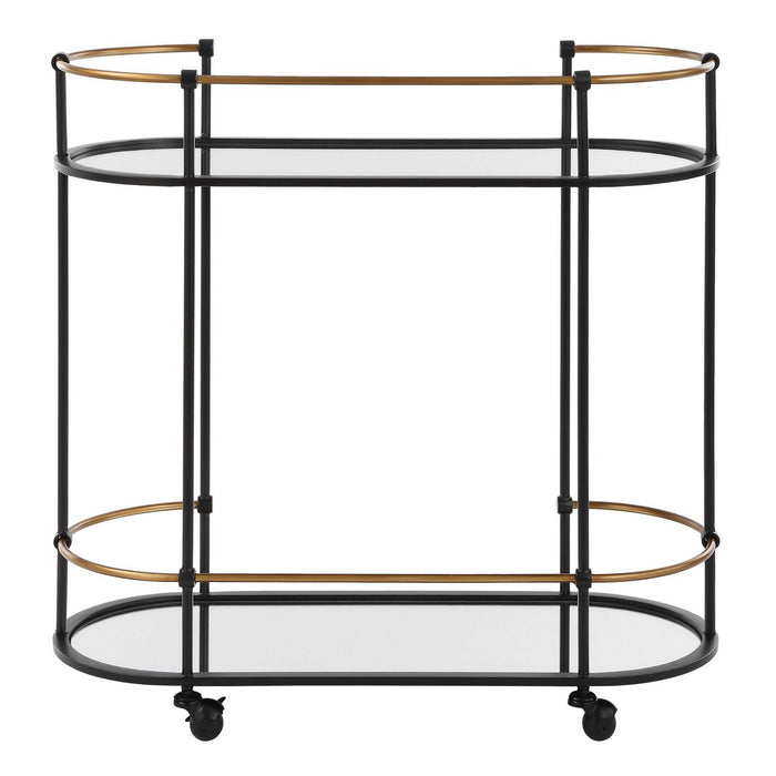 Uttermost 24186 Bar Cart, Satin Black