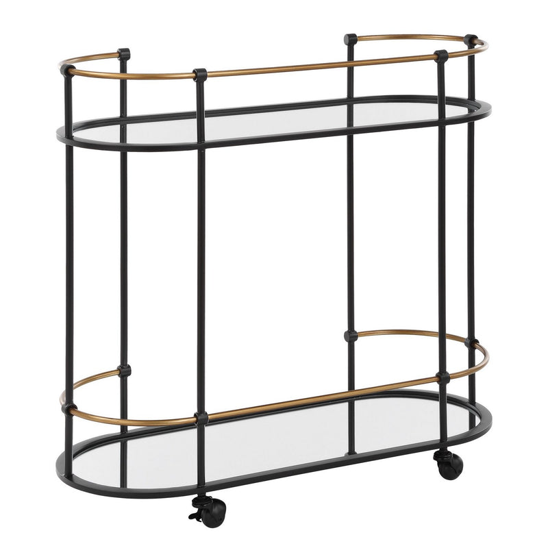 Uttermost 24186 Bar Cart, Satin Black