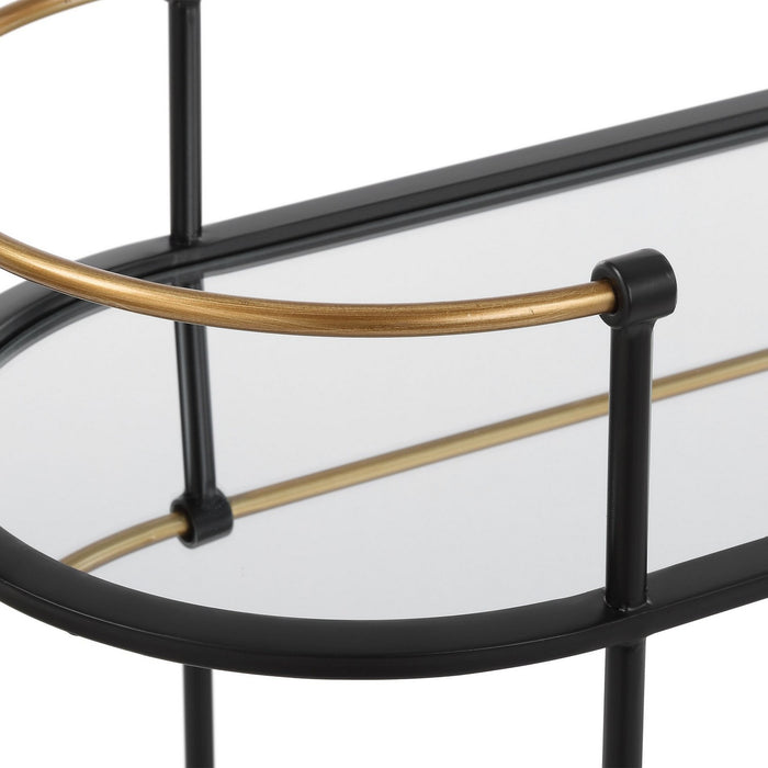Uttermost 24186 Bar Cart, Satin Black