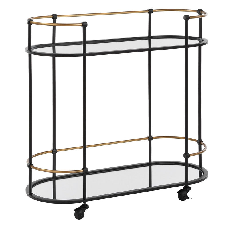 Uttermost 24186 Bar Cart, Satin Black