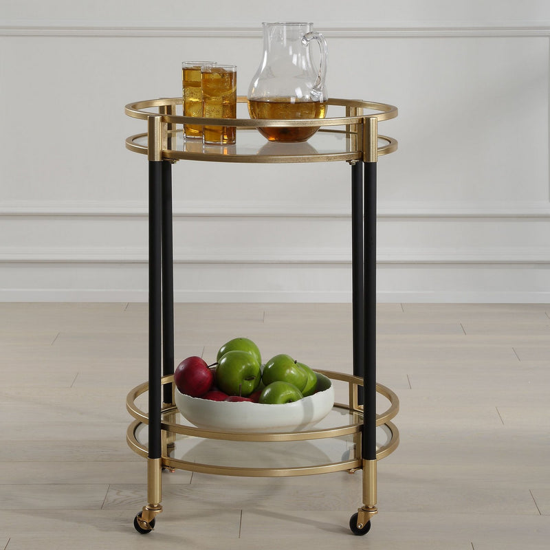 Uttermost 24198 Bar Cart, Matte Black