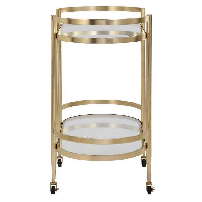 Uttermost 24246 Bar Cart, Gold Leaf