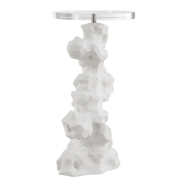 Uttermost 24253 Drink Table, White Stone