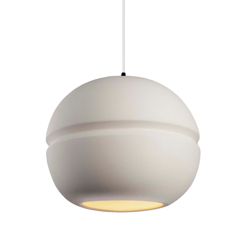 Justice Designs CER-6415-BIS-MBLK-WTCD One Light Pendant, Bisque