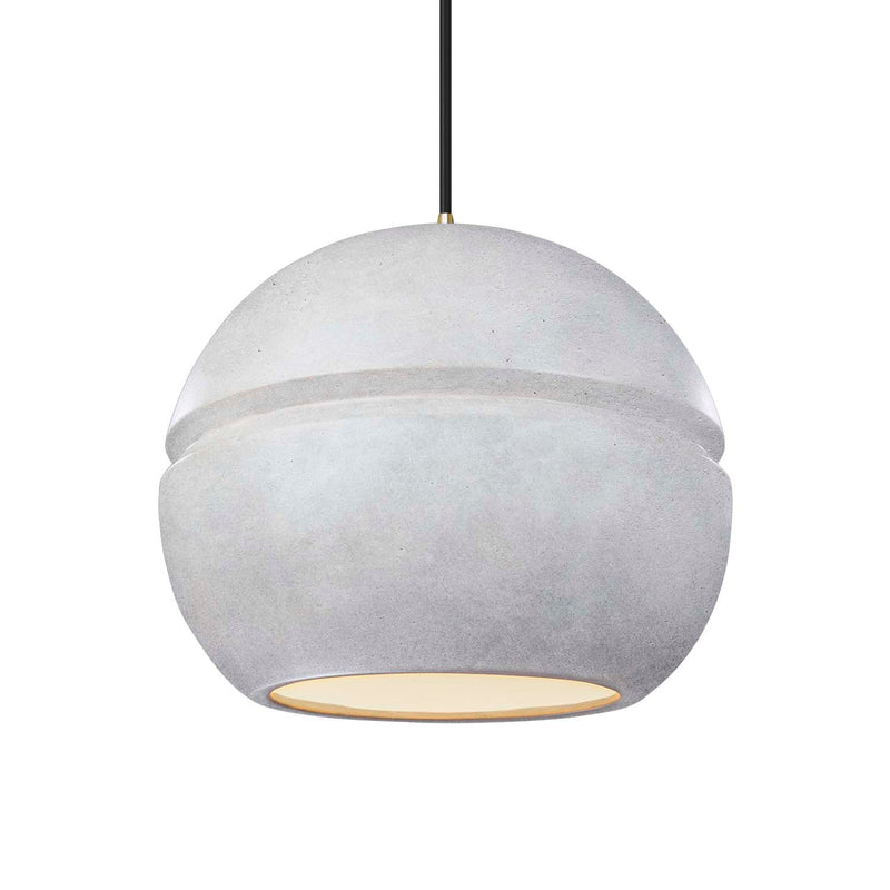 Justice Designs CER-6415-CONC-ABRS-BKCD One Light Pendant, Concrete