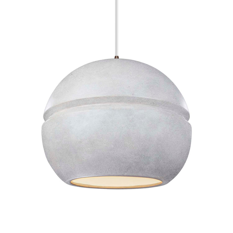 Justice Designs CER-6415-CONC-DBRZ-WTCD One Light Pendant, Concrete