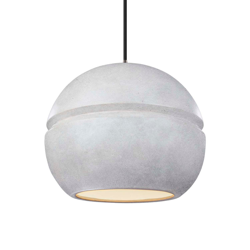 Justice Designs CER-6415-CONC-NCKL-BKCD One Light Pendant, Concrete