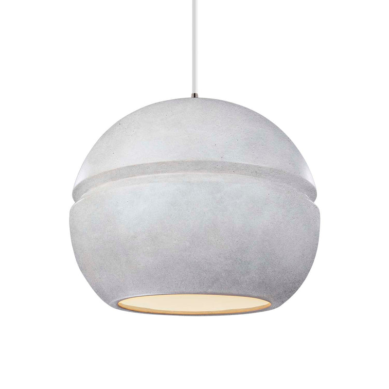 Justice Designs CER-6415-CONC-NCKL-WTCD One Light Pendant, Concrete