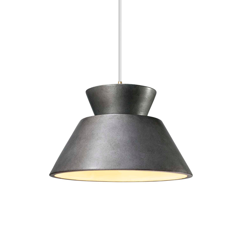 Justice Designs CER-6420-ANTS-ABRS-WTCD One Light Pendant, Antique Silver