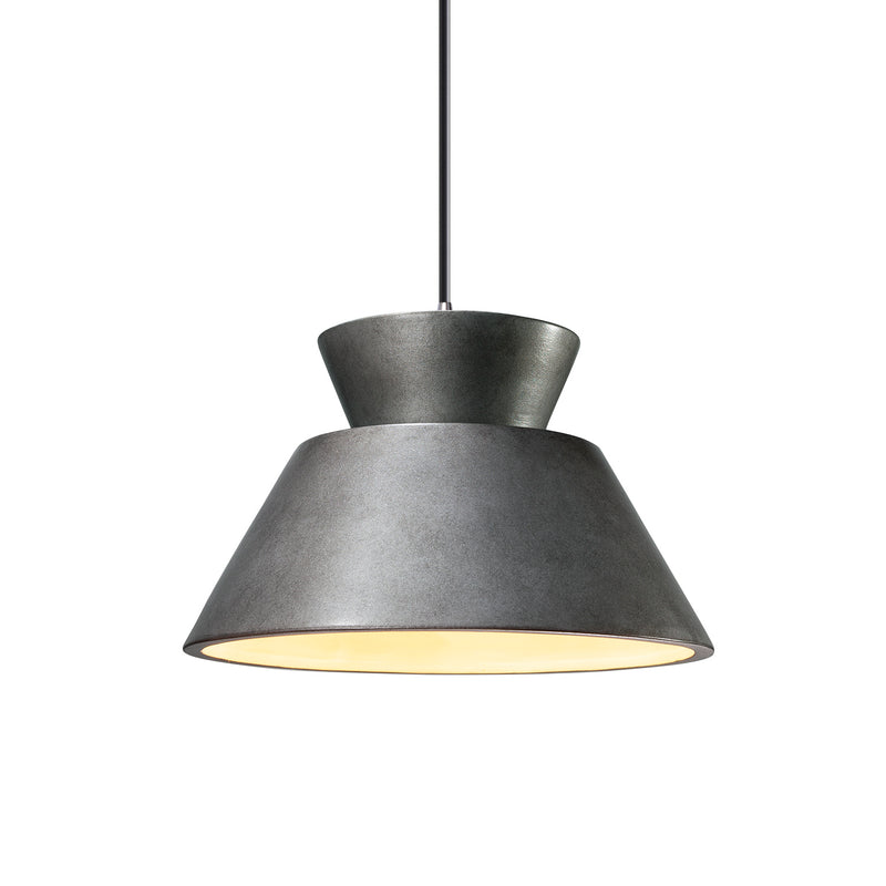Justice Designs CER-6420-ANTS-CROM-BKCD One Light Pendant, Antique Silver