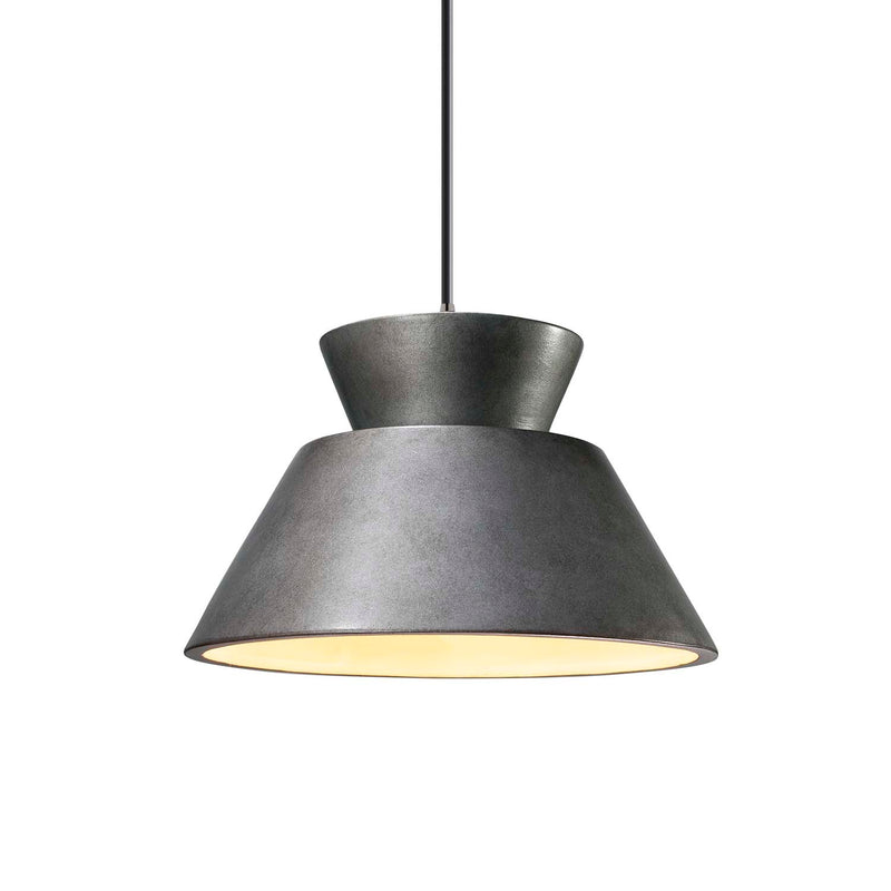 Justice Designs CER-6420-ANTS-NCKL-BKCD One Light Pendant, Antique Silver