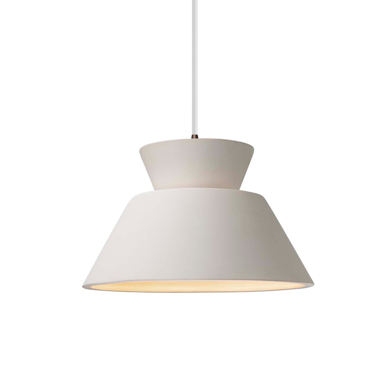 Justice Designs CER-6420-BIS-DBRZ-WTCD One Light Pendant, Bisque