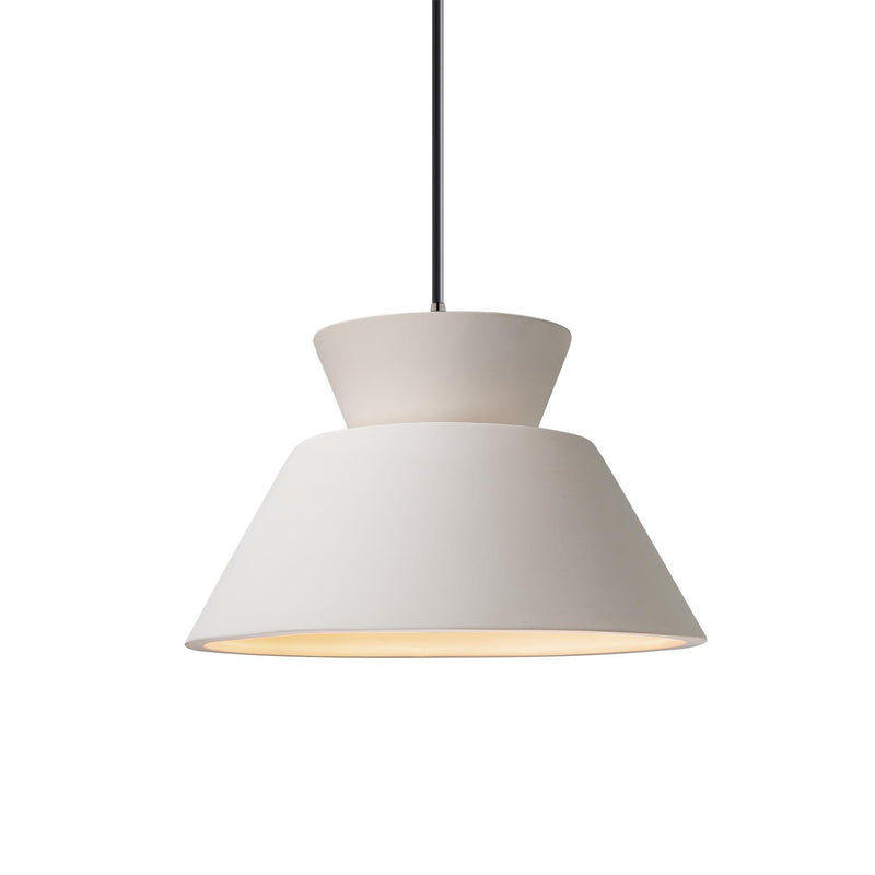 Justice Designs CER-6420-BIS-NCKL-BKCD One Light Pendant, Bisque