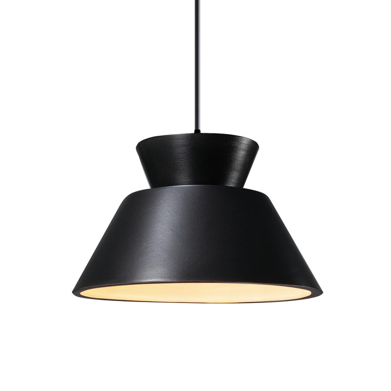 Justice Designs CER-6420-CRB-MBLK-BKCD One Light Pendant, Carbon - Matte Black