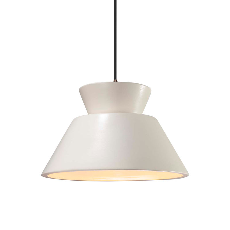 Justice Designs CER-6420-MAT-DBRZ-BKCD One Light Pendant, Matte White