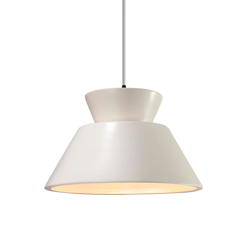 Justice Designs CER-6420-MAT-MBLK-WTCD One Light Pendant, Matte White