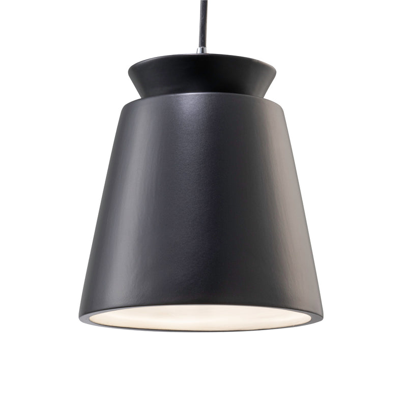 Justice Designs CER-6425-CRB-CROM-BKCD One Light Pendant, Carbon - Matte Black