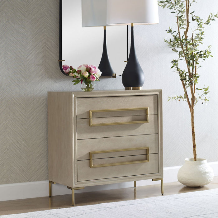 Uttermost 24770 Accent Chest, Brushed Brass