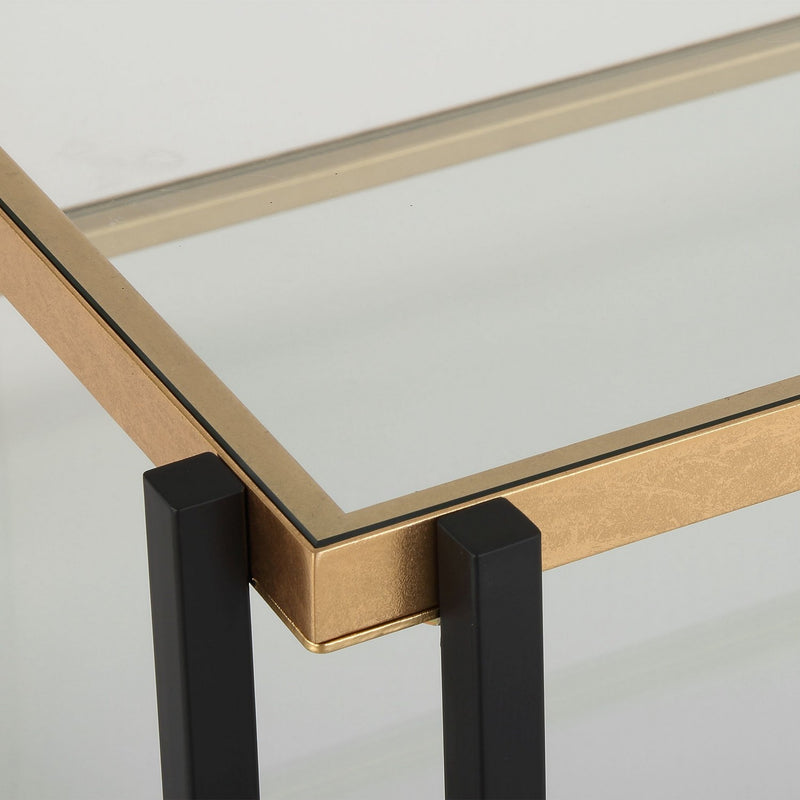 Uttermost 24846 Coffee Table, Matte Black And Gold Leaf