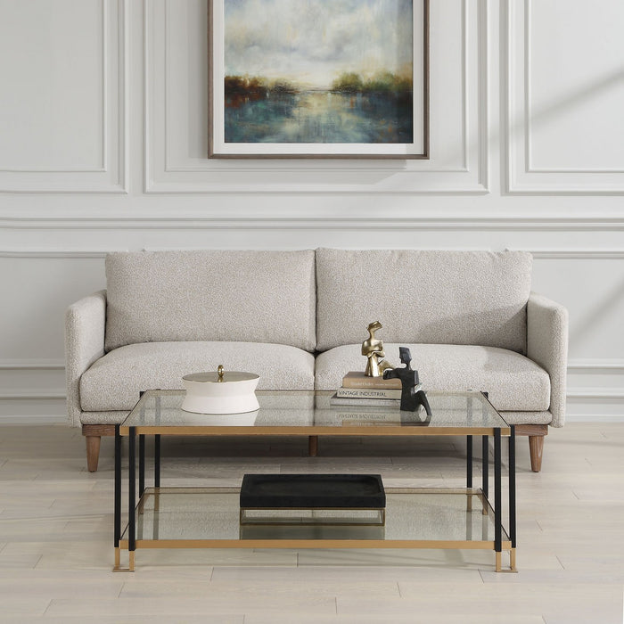 Uttermost 24846 Coffee Table, Matte Black And Gold Leaf