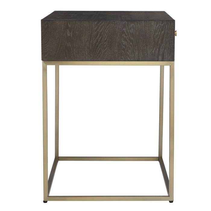 Uttermost 24989 Side Table, Dark Walnut