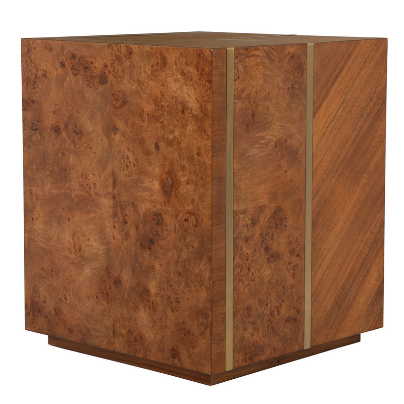 Uttermost 25298 Side Table, Maple Burl, Acacia, And Alder Each Wood