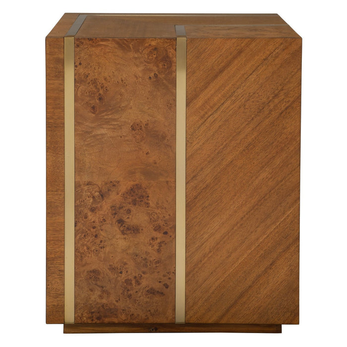 Uttermost 25298 Side Table, Maple Burl, Acacia, And Alder Each Wood